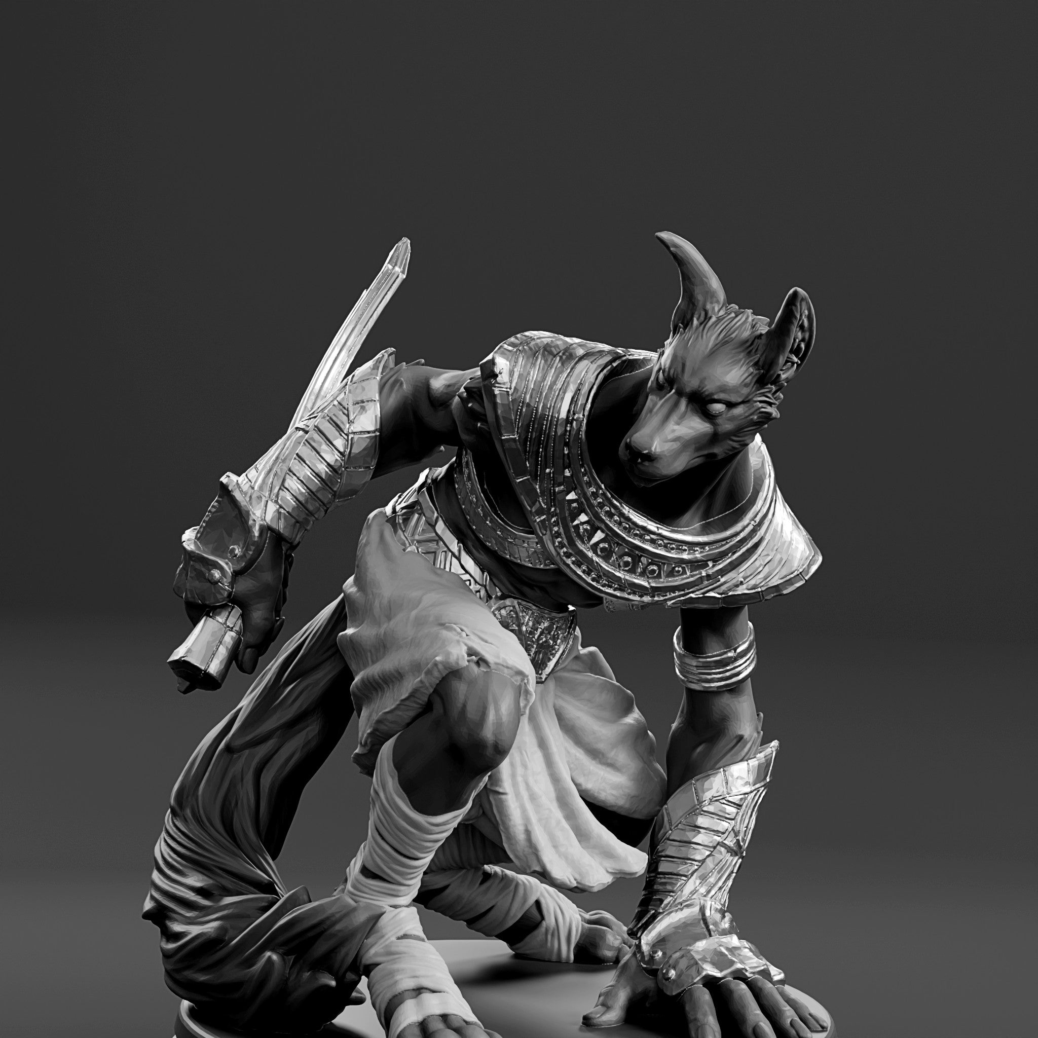 Sha'Kheti Fighter: Medium Cast Mini Unpainted. Size: Medium