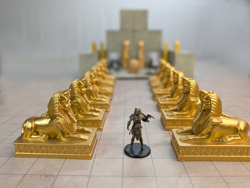 Criosphinx Statue, Gold (Table Flair)
